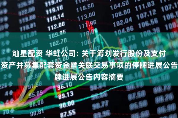 灿星配资 华虹公司: 关于筹划发行股份及支付现金购买资产并募集配套资金暨关联交易事项的停牌进展公告内容摘要